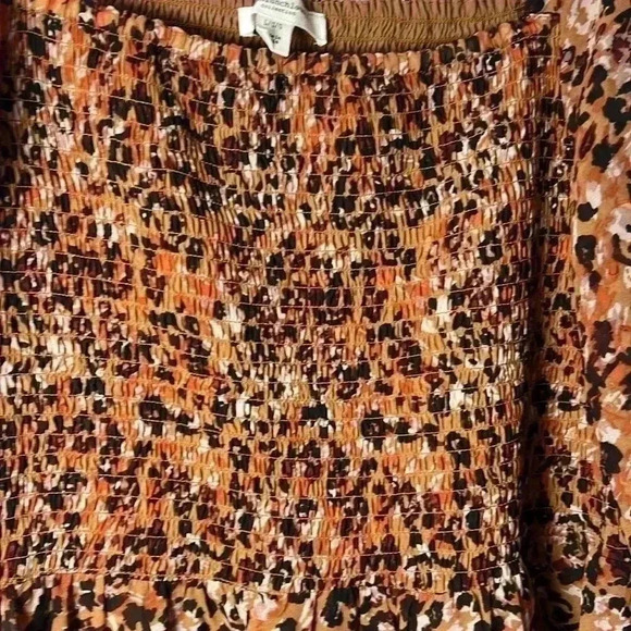 Beachlunchlounge Khaleesi Square Neck Leopard Print Midi Dress Size Large - Picture 4 of 12